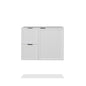 30" Matte white wall-mount vanity with black handles