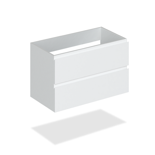 30" Glossy White Wall Vanity with 2 Drawers