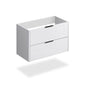 32" Glossy white wall vanity with 2 drawers