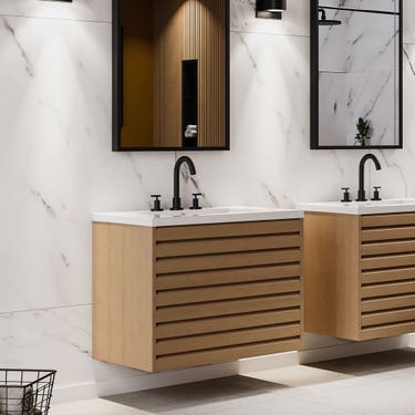 32" Beige Wall-mount Vanity