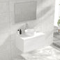 32" Matte white wall vanity set with 2 drawers and top